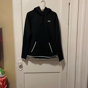 Under Armour Black Hoodie with Teal Logo